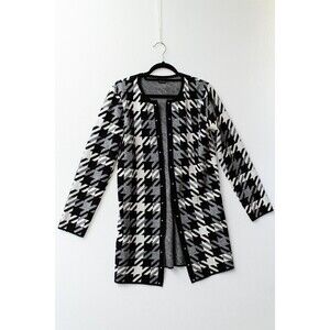Fantazia Cardigan Black and White womens long geometric M